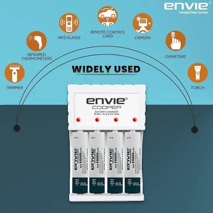ENVIE® (ECR20+1000) Beetle Charger for AA & AAA Rechargeable Batteries icator