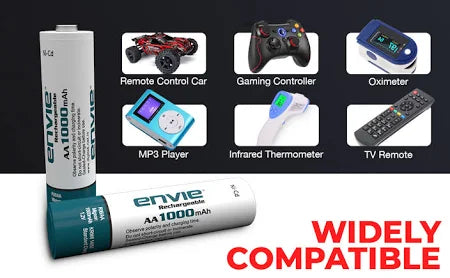 ENVIE® (ECR20+1000) Beetle Charger for AA & AAA Rechargeable Batteries icator